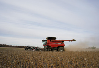 Colheita de soja em Roachdale, no estado norte-americano de Indiana - Bryan Woolston - Reuters