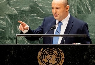 Primeiro-ministro de Israel, Naftali Bennett, durante discurso na Assembleia-Geral da ONU em Nova York - Reuters/John Minchillo