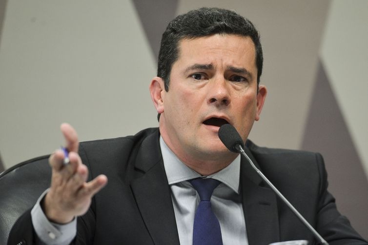 O ministro da Justiça e Segurança Pública, Sergio Moro, participa de audiência pública na Comissão de Constituição e Justiça do Senado.