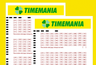 A Timemania 2116 acumulou, sem vencedores na faixa principal, e o prêmio pode chegar a R$ 8,6 milhões no próximo sorteio